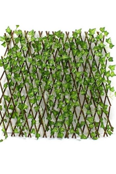 zisayt Yapay Sarmaşık Çit 3x1.2 Cm, Bahçe Balkon Çiti Ahşap Akordiyon Çit