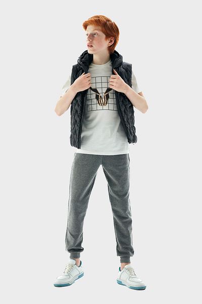 Nebbati Boy's Black Vest 23PFWNB3702