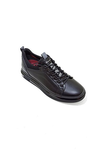 MARCOMEN SİYAH DERİ ERKEK SNEAKER AYAKKABI