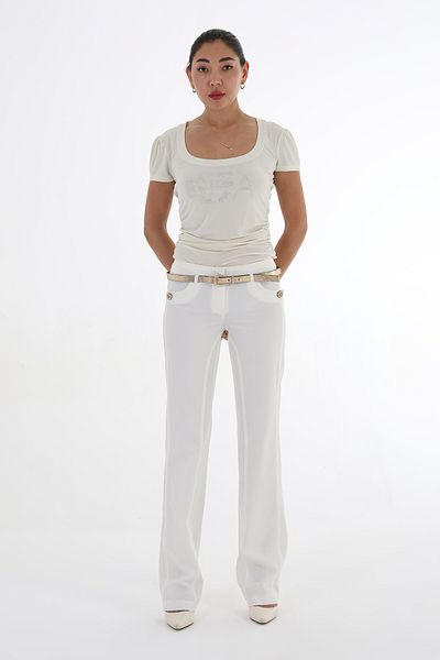 Balizza BLZ-STONE DESIGN BELTED NORMAL WAIST PANTS