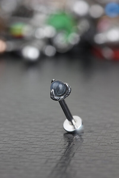 depozoom Yeni Sezon 316L Cerrahi Çelik Kıkırdak Tragus Pençe Doğal Taş Opal L...