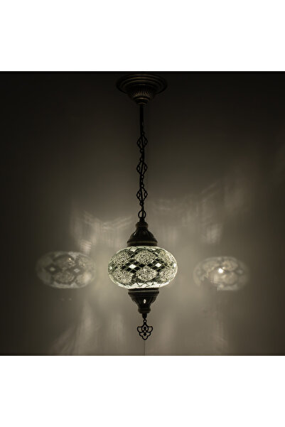 Genel Markalar Renkli Mozaik El Yapımı Tekli Avize Osmanlı Tarzı Dekoratif Iş...