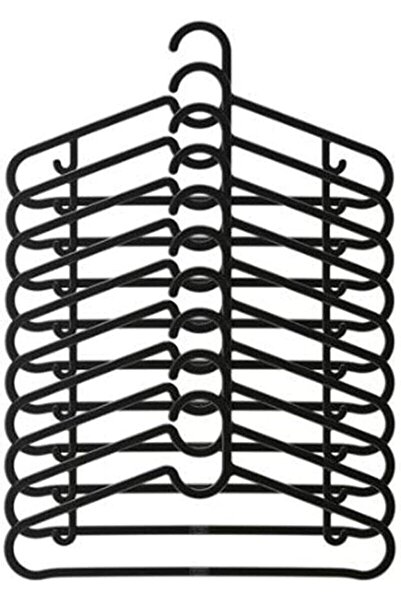 long way Elbise Askısı Fular Askısı Gömlek Tişört Askısı Kırılmaz 20 Adetli Set Siyah 20li Siyah