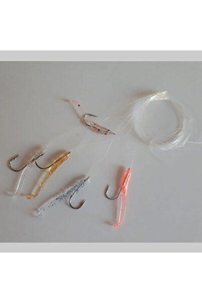 ALDOS Silikon At Çek Takımı (2 ADET) Silikon Balıklı Çapari 3,5 Cm Karışık