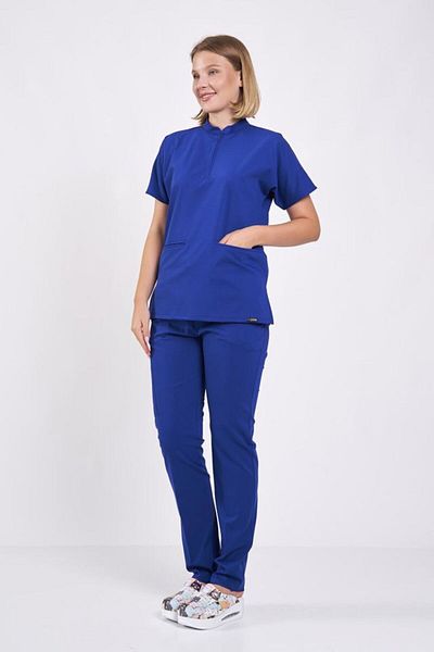 Owlet Medikal Saks Blue Scrubs με λεπτομέρεια με φερμουάρ