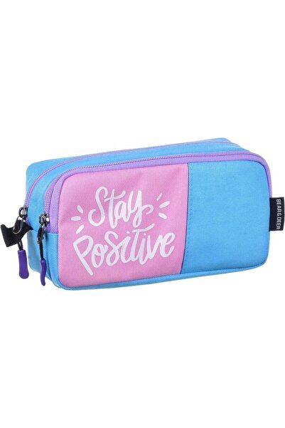 Bear & Deer Мечка Елен Остани позитивен Розов калъф за моливи Bd KCS198