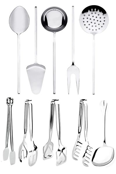Homerest 10 Piece Spoon Serving Tongs Set Ladle Colander Set Spatula Colander Ladle Set Pasta Tongs Tongs Set