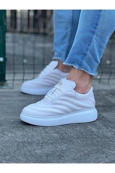 BZ Moda B094 BT Lace-Up Orthopedic Sole Ανδρικά αθλητικά παπούτσια Λευκά