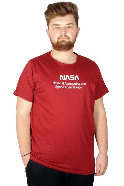 ModeXL Tricou Marime Plus Mod Xl Crew Deck Nasa Space 21103 Rosu Claret