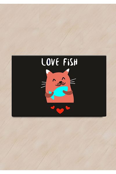 Chilai Home Loves Fish Dog Cat Food Mat Pvc