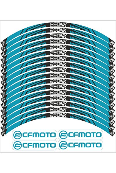 MOTOSEPETİM CFMOTO 250NK YAZILI JANT ŞERİDİ 250 NK JANT KAPLAMA TURKUAZ