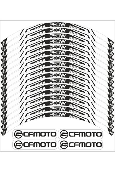 MOTOSEPETİM CF MOTO 250 NK YAZILI JANT ŞERİDİ BEYAZ RENK STİCKER