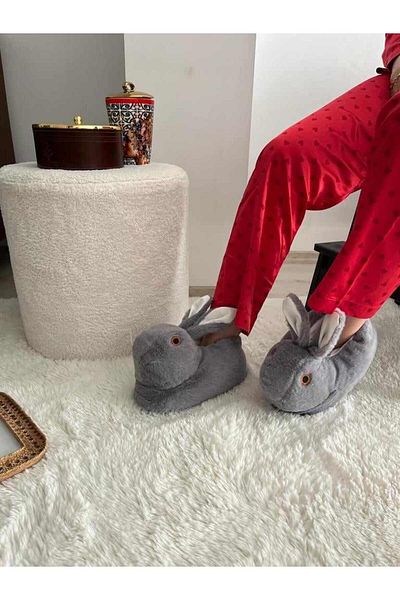 Behtah Kundura Papuci de pluș cu figuri de iepure Pantofi de casă Pantofi de casă Cizme de casă Piciorul menține căldura