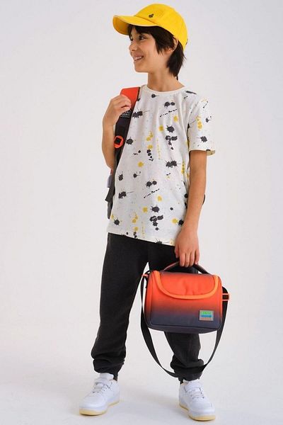 Coral High Orange and Gray 3-Piece School Bag for Boy