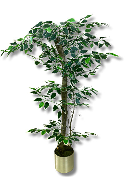 Cihan Çiçekçilik Yapay Ağaç Ficus 120 Cm 15x15 Cm Metal Saksı