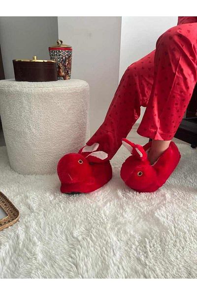 Behtah Kundura Rabbit Figured Plush Slippers Home Slippers Home Shoes Home Boots Keeps Feet Warm