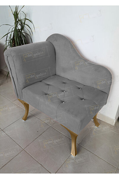 aldagelsin Yeni Model Tekli Köşe Koltuğu Josefin Bench Gold Ayak