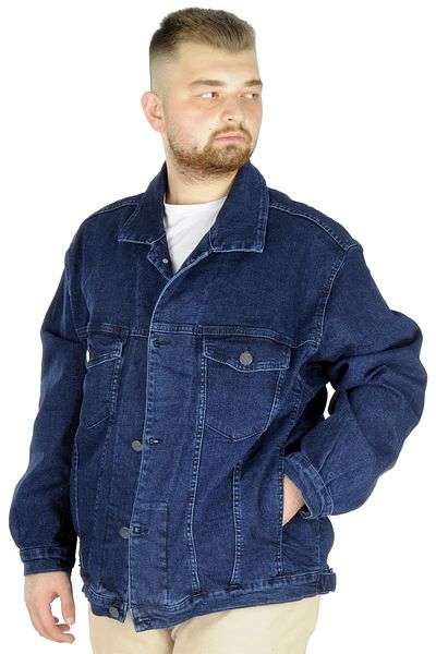 ModeXL Ανδρικό τζιν παλτό Mode Xl Large Size Lopez 22800 Navy Blue