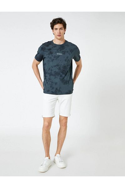 Koton Cotton Denim Shorts - Layered Leg, Buttoned Pocket