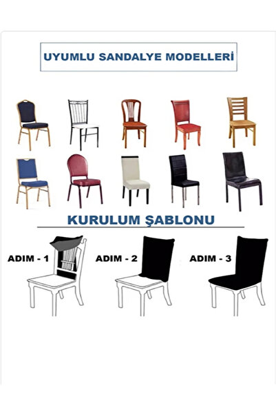 GüzelEvim Tekstil Bürümcük Lastikli Esnek (1 ADET) Sandalye Kılıfı Sandalye Örtüsü