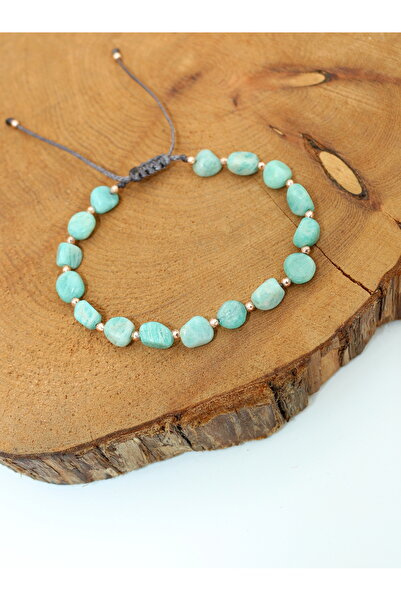 Yelda's Certified Amazonite and Rose Hematite Natural Stone Women's Bracelet