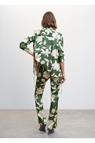 MANGO Woman Çiçek Desenli Flared Pantolon