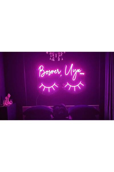 Neon Led Işıklı Boşver Uyu Yazısı
