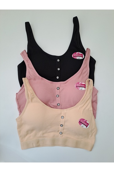 NARIYA حمالة صدر نسائية كبيرة الحجم مكونة من 3 قطع مكونة من 3 قطع من القطن ال...