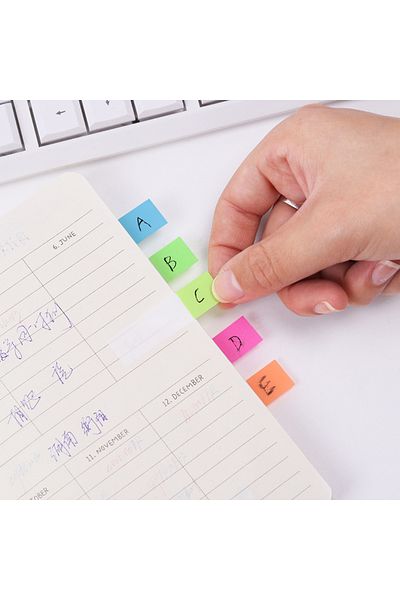 NaSaDAN 5 Colors Adhesive Transparent Postit Film Index 125 Sheets