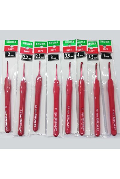 shuma Croșetat cu mâner din silicon (1 bucată) Roșu Roșu 2.0