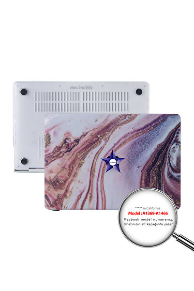 Mcstorey Macbook Air Kılıf 13 Inç Mermer Glitter (ESKİ USB'Lİ MODEL 2010-2017) A1369 A1466 Ile Uyumlu