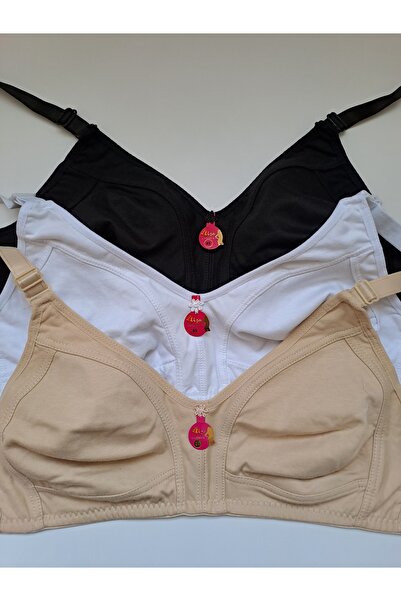 NARIYA Women's Large Size Bra 3-Piece 3-Piece Cotton Combed Cotton Bra Daily Comfortable Underwear