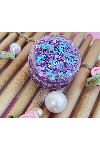 hbtasarim Glitter jel far kremsi yüz ve vücut simi kelebekli