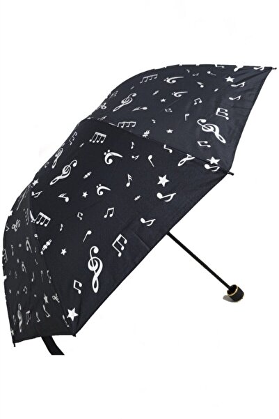 Marlux Siyah Müzik Notalı Kadın Şemsiye