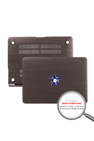 Mcstorey Macbook Air Kılıf 13inç Ahşap Kaplama (ESKİ USB'Lİ MODEL 2010-2017) A1369 A1466 Ile Uyumlu Wood01
