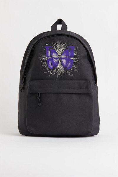 Touz Unisex Blunt Butterfly Printed Backpack