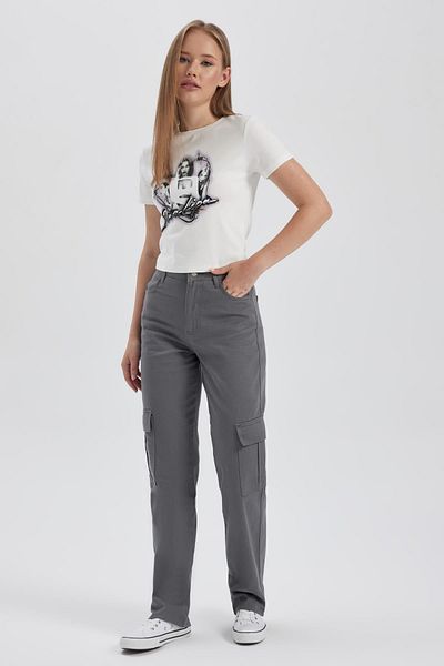 DeFacto Magas derekú Gabardine Cargo nadrág - Coool Straight Fit, Cargo Pocket B0458ax23au