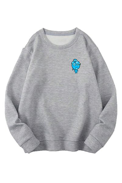 Mythologie Φούτερ νερού - Γκρι στάμπα Oversize Φούτερ Crew Neck