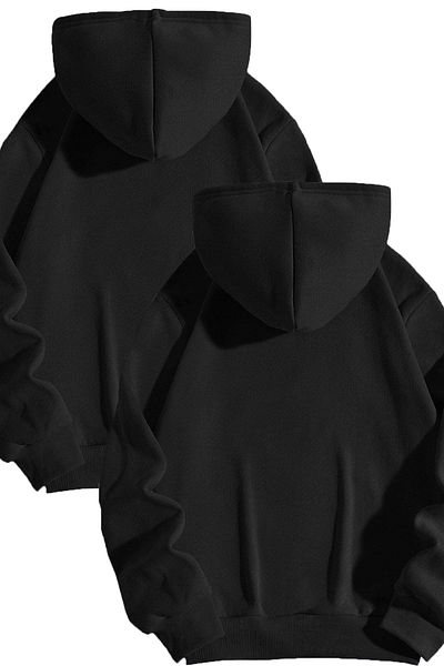Mythologie Hanorac din 2 piese Fire And Water - Hanorac oversize imprimat negru cu glugă