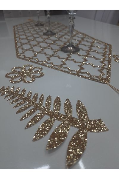 SEHARA 1 Τεμάχιο/ 100x33cm/επιτραπέζιο Runner/Ασημί Χρυσό/Sparkly (4 ΤΕΜΑΧΙΑ ΚΑΦΕ ΠΑΡΟΧΗ ΔΩΡΟ)