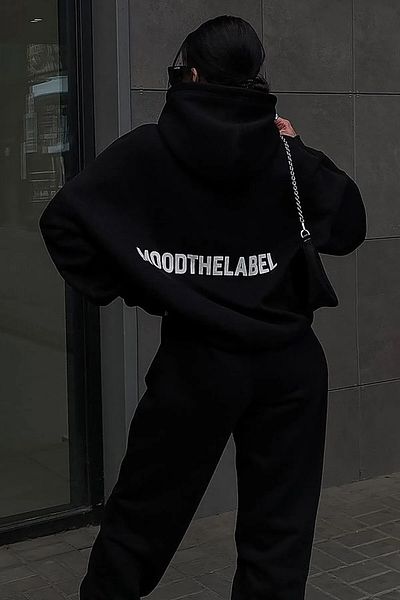 Machetta Μαύρο Unisex 'Moodthelabel' Σετ φούτερ με κουκούλα με κουκούλα με 3 νήματα