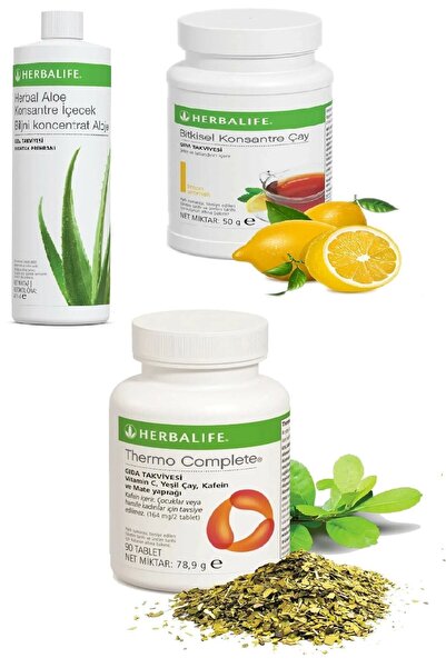 Herbalife Set Aloe Suyu Limon Aromalı 50gr Çay Thermo Complete