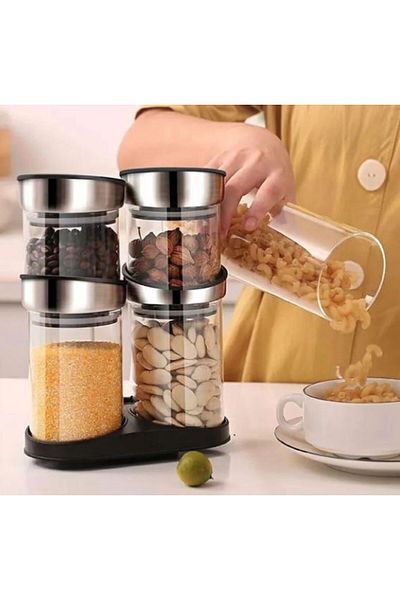 AROW Glass Spice Rack with Rotating Stand-DC1.TR.3480