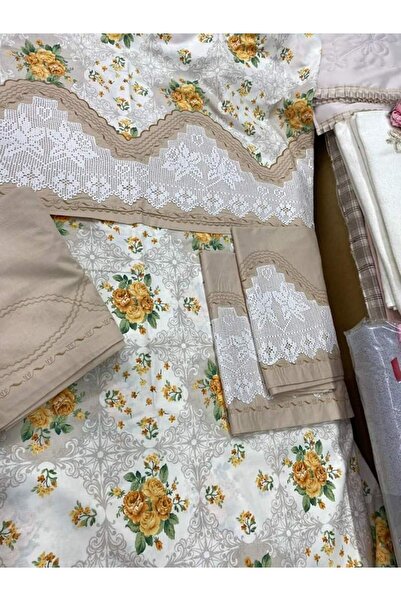 bursa çeyiz Elişi Dantelli Nevresim Takımı Çarşafı Dantelli Akfil Kumaş Cappi...