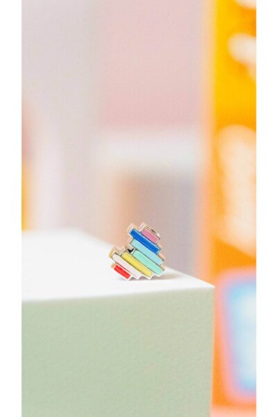 Corney Design Renkli Kalp Sevgililer Günü Charm 925 Ayar Gümüş