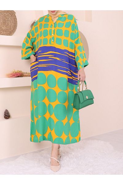 Modamorfo Half Buttoned Oversize Dress with Bag Pockets