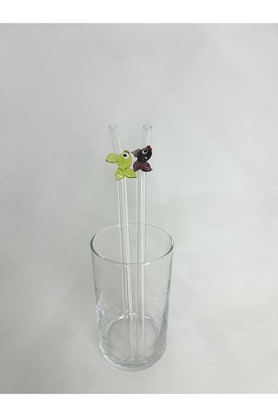 CAMGEN GLASS PIPET 8*200 MM FISH FIGURED GREEN PURPLE (2 PIECES)