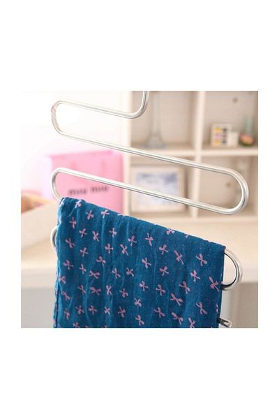 Tuğra 2 Pieces of Metal Trousers Shawl Clothes Hanger that Saves Space Inside the Cabinet