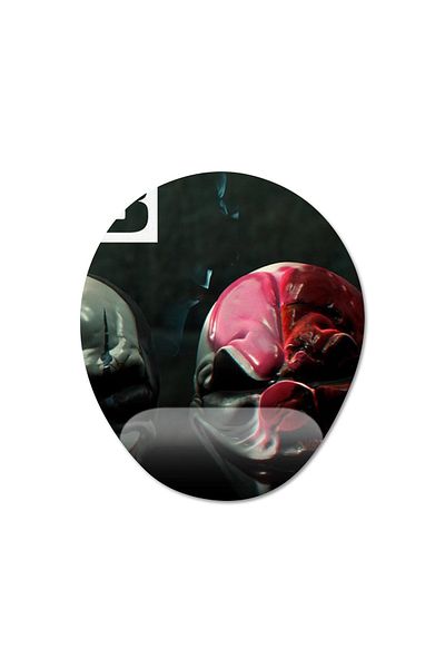 Pixxa موديل لوحة ماوس مع مسند للمعصم من Payday 3 - 3 بيضاوي