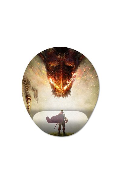 Pixxa نموذج لوحة ماوس لدعم المعصم Dragon's Dogma 2 - متوافق مع 3 بيضاوي